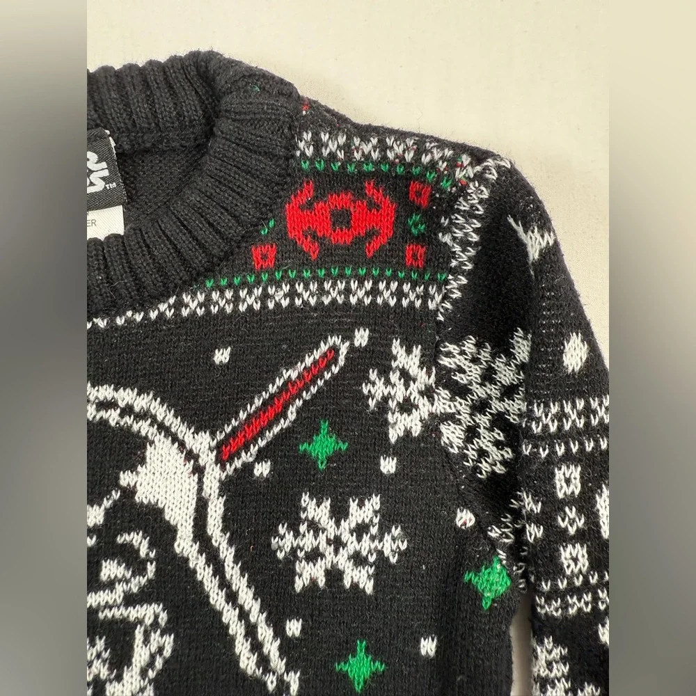 STAR WARS‎ Baby Boys' Black Knit Darth Vader Fair Isle Holiday Sweater Size 12M